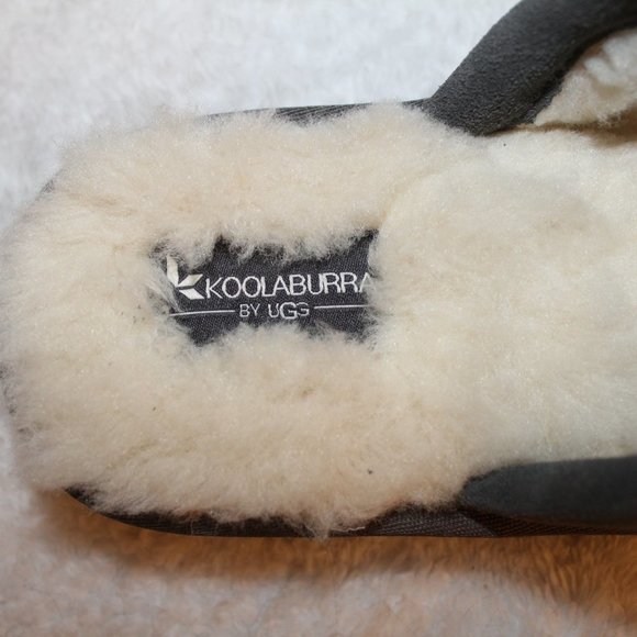 UGG KOOLARBURRA‎ SUEDE FUR SLIDE SLIPPERS GRAY NEW main image 6